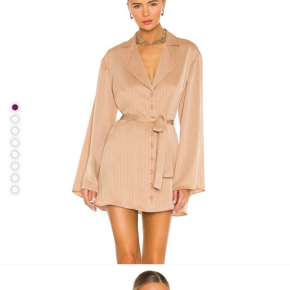 Chic Tan Belted Shirt Dress